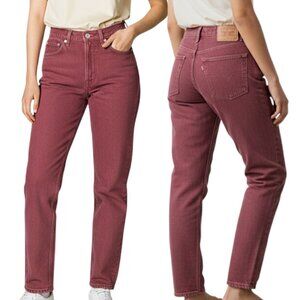 Levi's Vintage 1990s 512 Slim Fit Tapered Leg Burgundy Red Jeans Women's Size 11